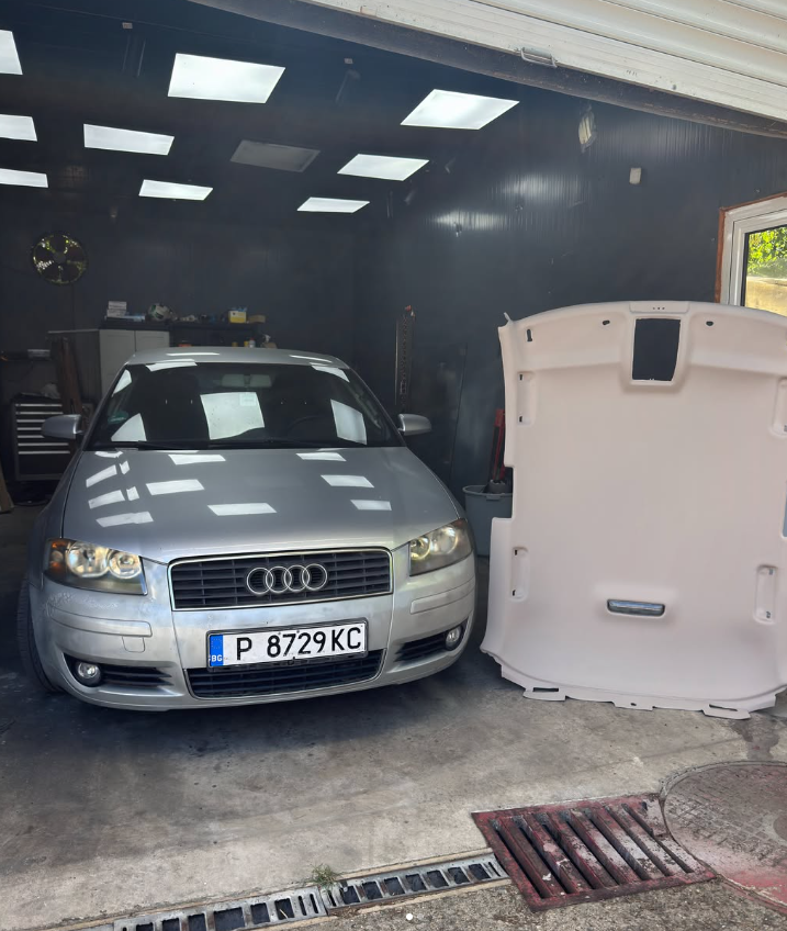 Audi A3 с изваден таван преди претапициране
